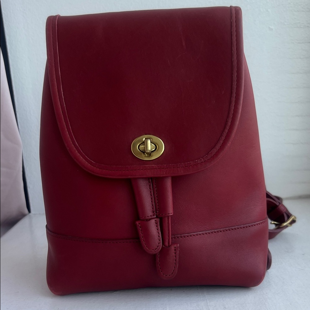 Coach Red Leather Daypack B60-9960